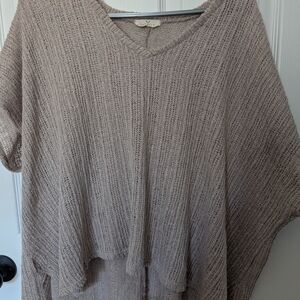 Women's V-Neck Knit Sweater - Taupe